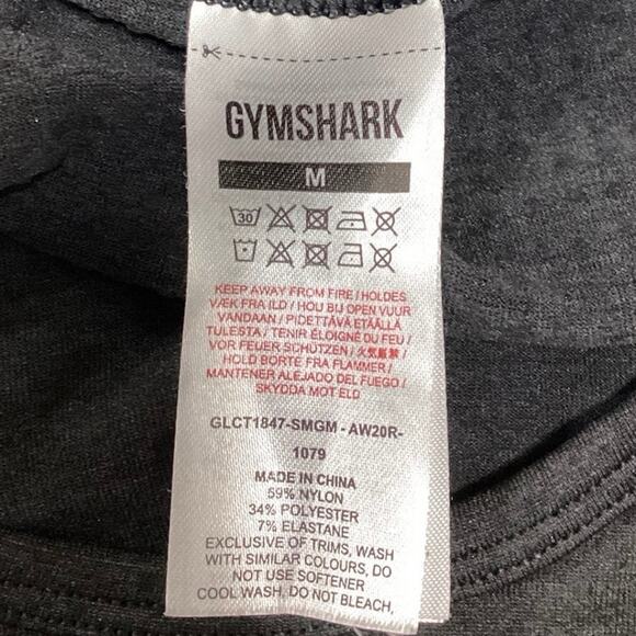 Gymshark Women's Black Crew Neck Long Sleeve Activewear Sports Crop Top Size M - Picture 3 of 3